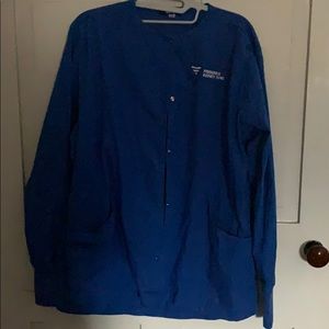 Fresenius scrub jacket size medium blue